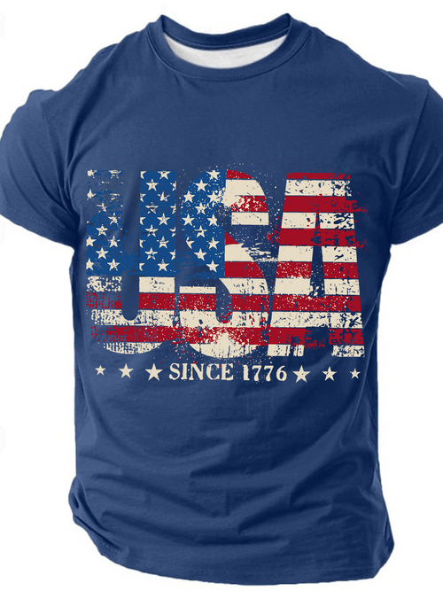 1776 Patriotic Independence Day Vintage Cotton T-Shirt