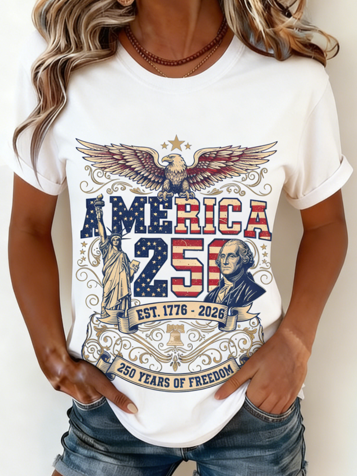 250th anniversary Casual Crew Neck T-Shirt
