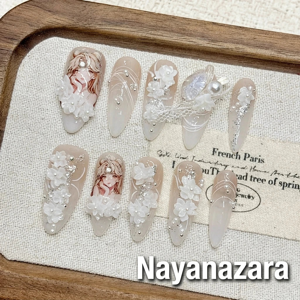 Magical Sailor Moon Inspired Pink Press-on Nails | Nayanazara