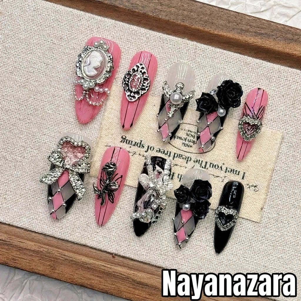 Dark Queen Kuromi Y2K Sweet & Cool Press-on Nails | Nayanazara