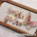 Pink 11-Finger Butterfly 3D Flower Press-on Nails | Nayanazara