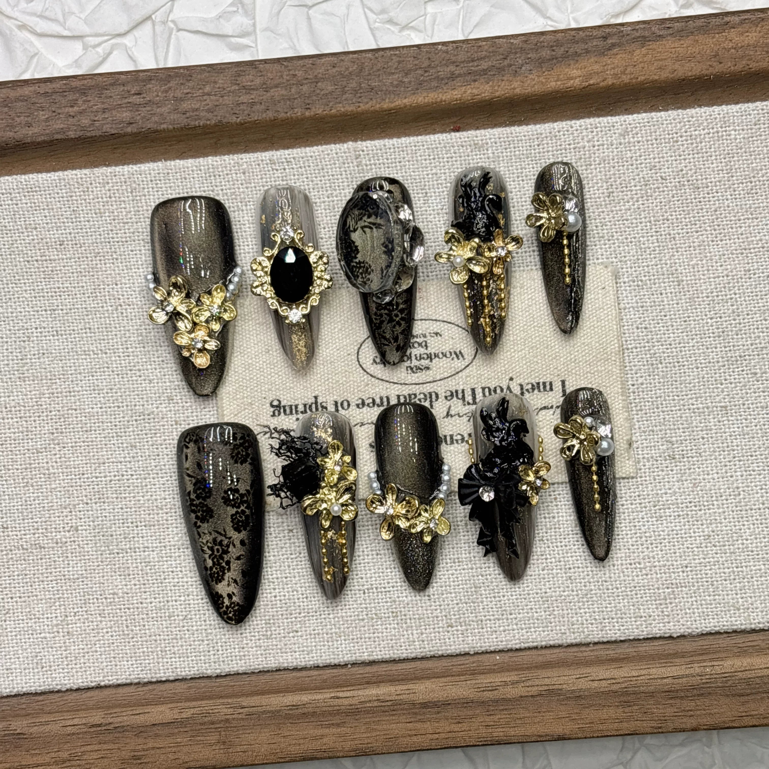 Dark Series Cat Eye Luxury Press-on Nails | Nayanazara