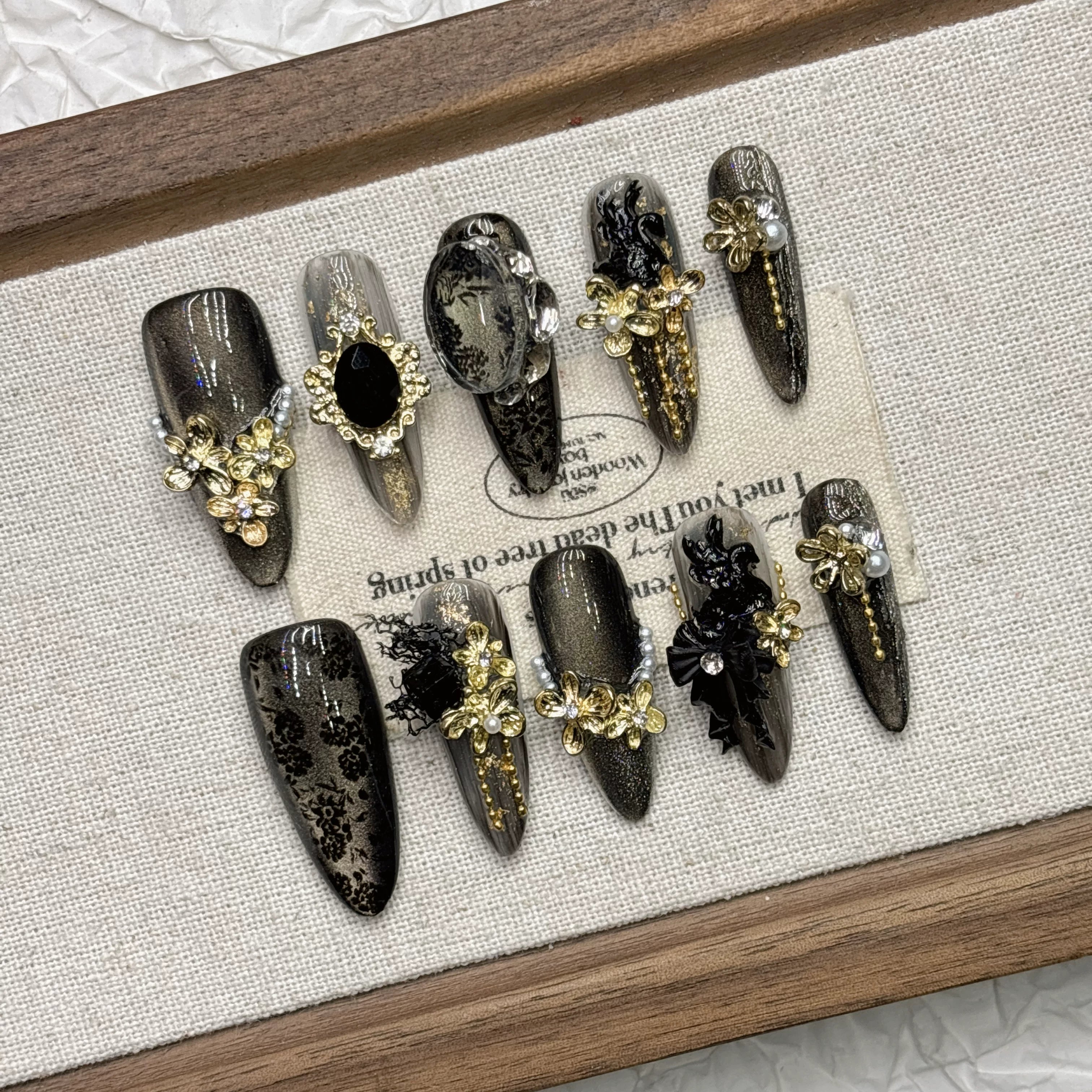 Dark Series Cat Eye Luxury Press-on Nails | Nayanazara
